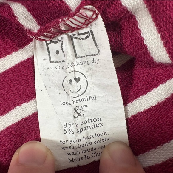 Ampersand Avenue Hoodie Womens Sz XS Striped Floral Pink Hooded Sweatshirt - Picture 5 of 7